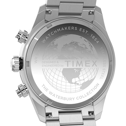TIMEX Waterbury Heritage Analog Silver Round Dial & Silver Stainless Steel Bracelet Band Water Resistant Men's Wrist Watch - TW2Y19200IK