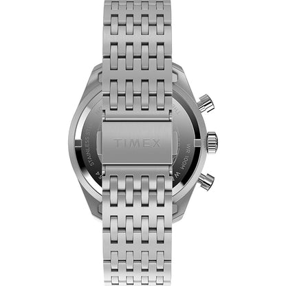 TIMEX Waterbury Traditional Analog Blue Round Dial & Silver Stainless Steel Bracelet Band Water Resistant Men's Wrist Watch - TW2Y18500IK