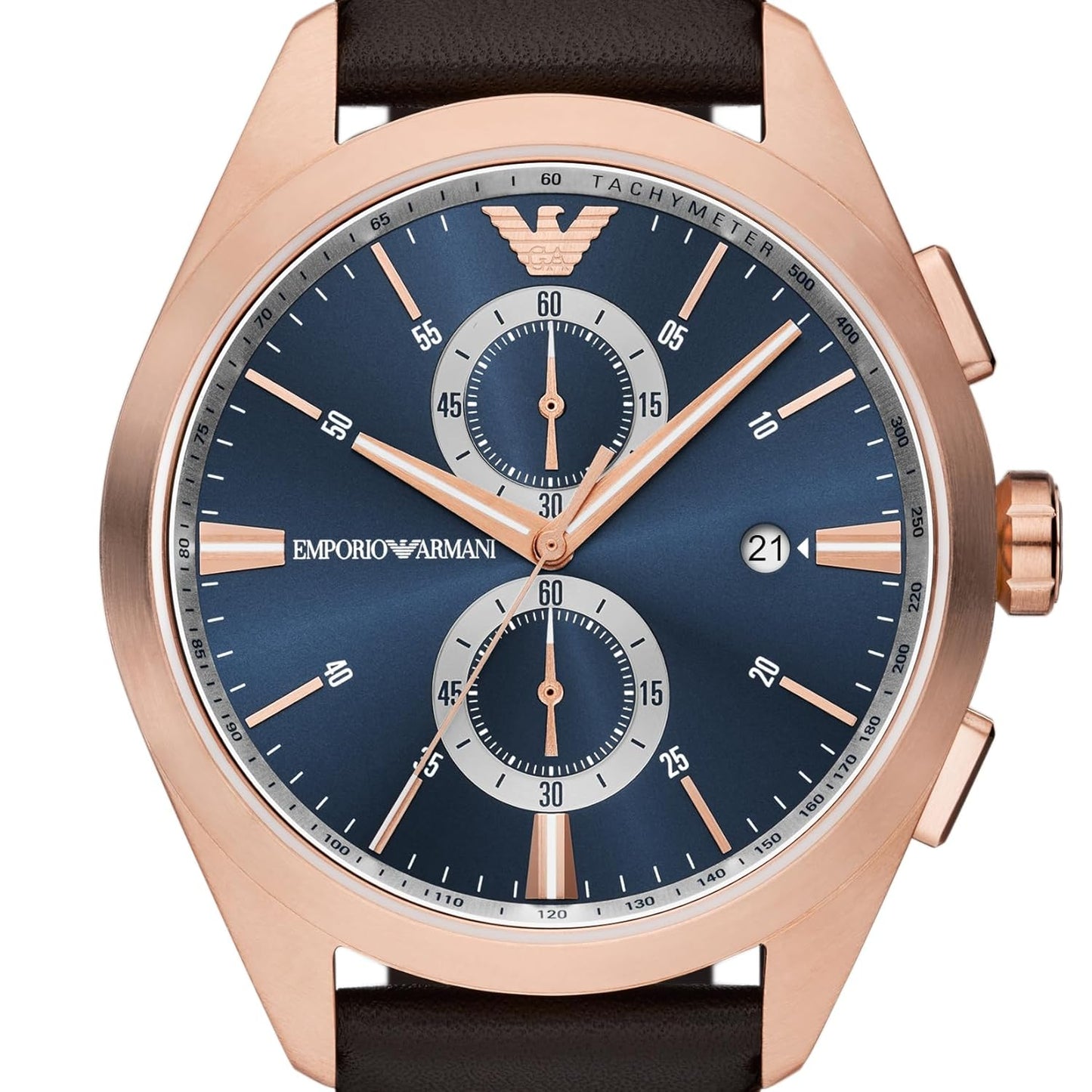 Emporio Armani Leather Analog Blue Dial Men Watch- AR11554I