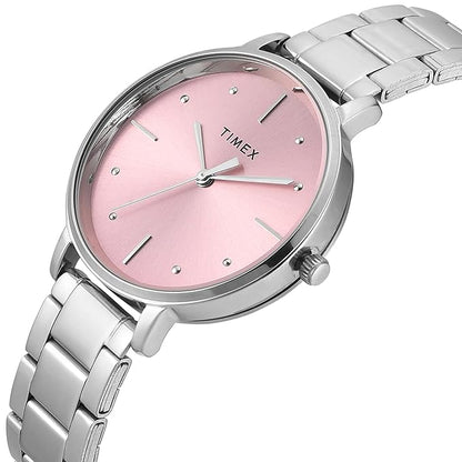 TIMEX Analog Watch for Woman with Pink Round Dial TWEL15824