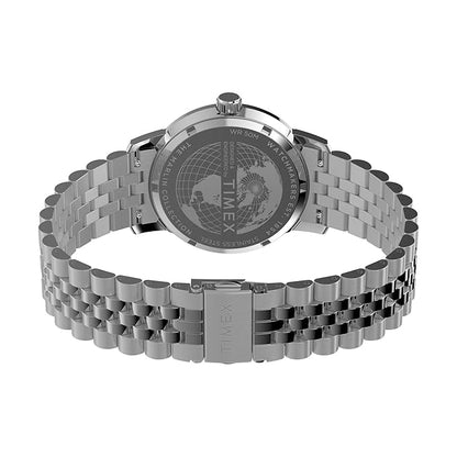 TIMEX Marlin Analog Blue Round Dial & Silver Stainless Steel Bracelet Band Water Resistant Men's Wrist Watch - TW2Y47600IK