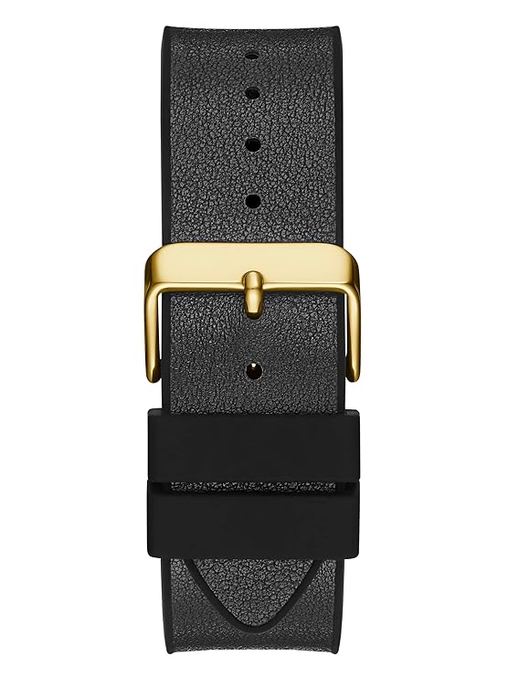 Guess Mens 43 mm Phoenix Black Dial Genuine Leather Analog Watch - GW0386G3