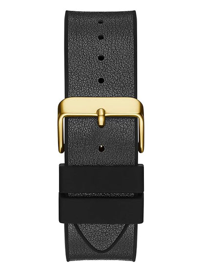 Guess Mens 43 mm Phoenix Black Dial Genuine Leather Analog Watch - GW0386G3