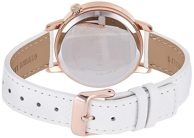 Casio Sheen Analog White Dial Women's Watch - SHE-3046GLP-7AUDR(SX164)
