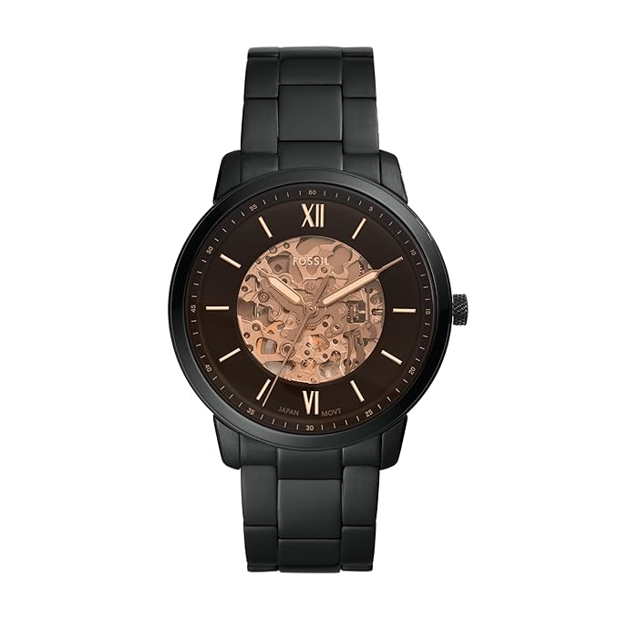 Fossil Men Analog Neutra Automatic Black Dial and Band Automatic Stainless Steel Watch ME3183