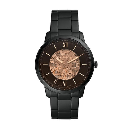 Fossil Men Analog Neutra Automatic Black Dial and Band Automatic Stainless Steel Watch ME3183
