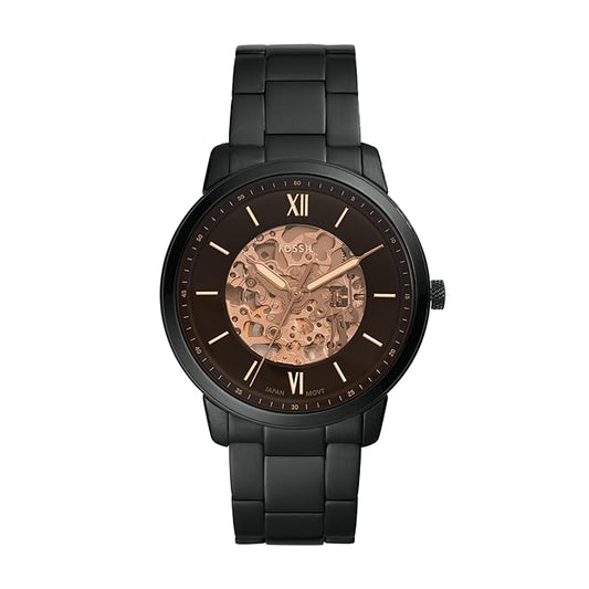 Fossil Men Analog Neutra Automatic Black Dial and Band Automatic Stainless Steel Watch ME3183
