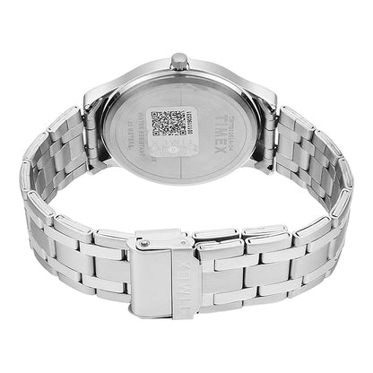 Timex Fashion Men Quartz Silver Dial Analog Stainless Steel Watch TWTG10516
