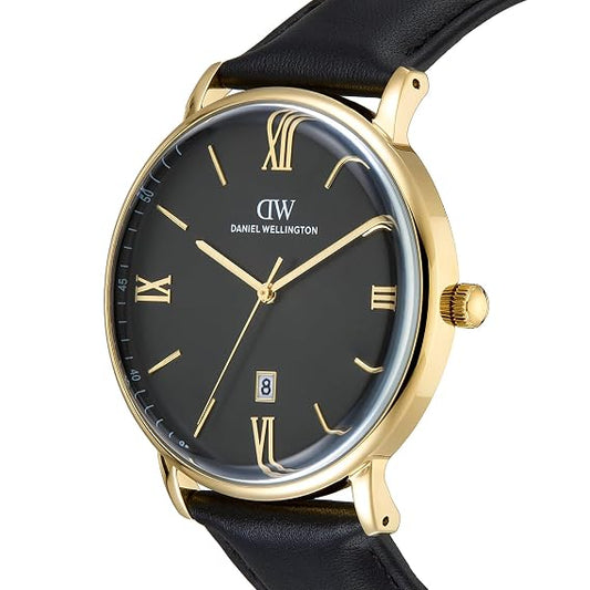 Daniel Wellington Round 42mm Black Dial Analog Men Watch - DW0DG1801