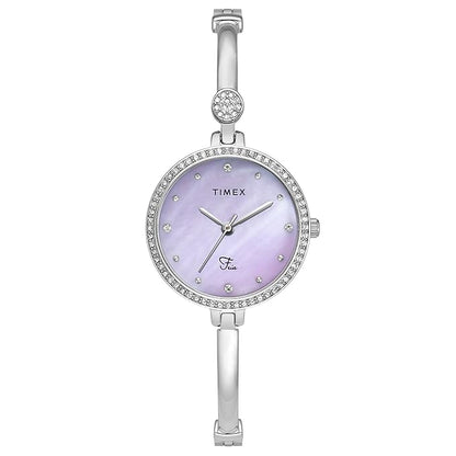 TIMEX Fria Women Quartz Mother Of Pearl Dial Analog Brass Watch TWEL18400