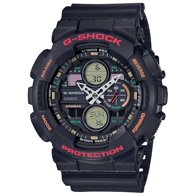 Casio G-Shock GA-140-1A4DR Analog-Digital Black Dial Men Watch Black Resin Strap (G976)