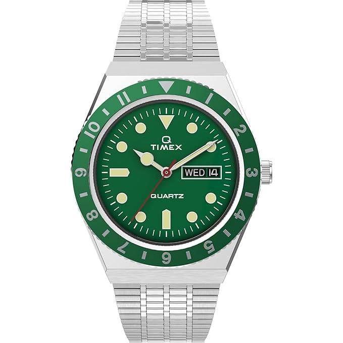 Timex Men Quartz Green Dial Analog Stainless Steel Watch TW2U61700U9