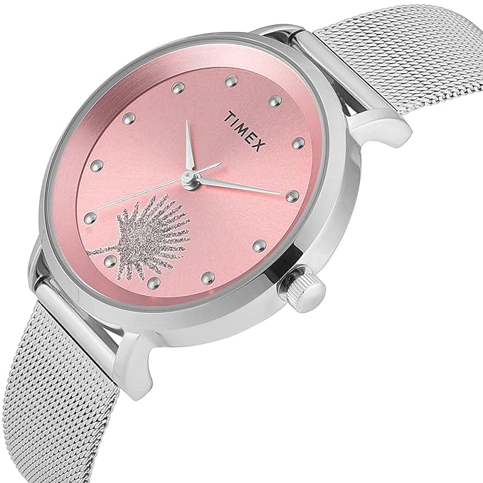 TIMEX Analog Watch for Woman with Round Dial & Water Resistant TWEL12921