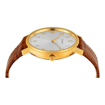 TIMEX Analog Watch for Man with Silver Tone Round TW0TG8026