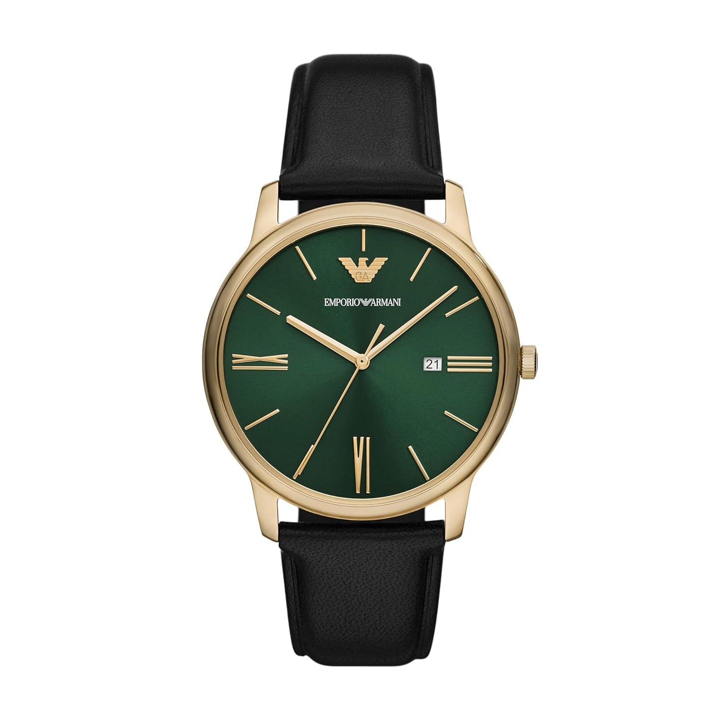 Emporio Armani Leather Analog Green Dial Men's Watch-AR11601
