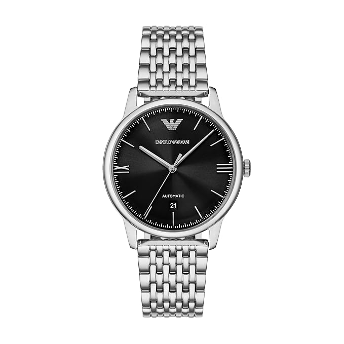 Emporio Armani Stainless Steel Analog Black Dial Men's Watch-AR60081