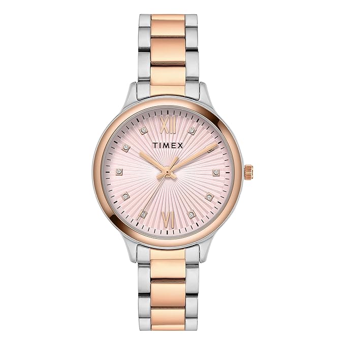 Timex Trendline Women Quartz Pink Dial Analog Stainless Steel Watch TWTL12114