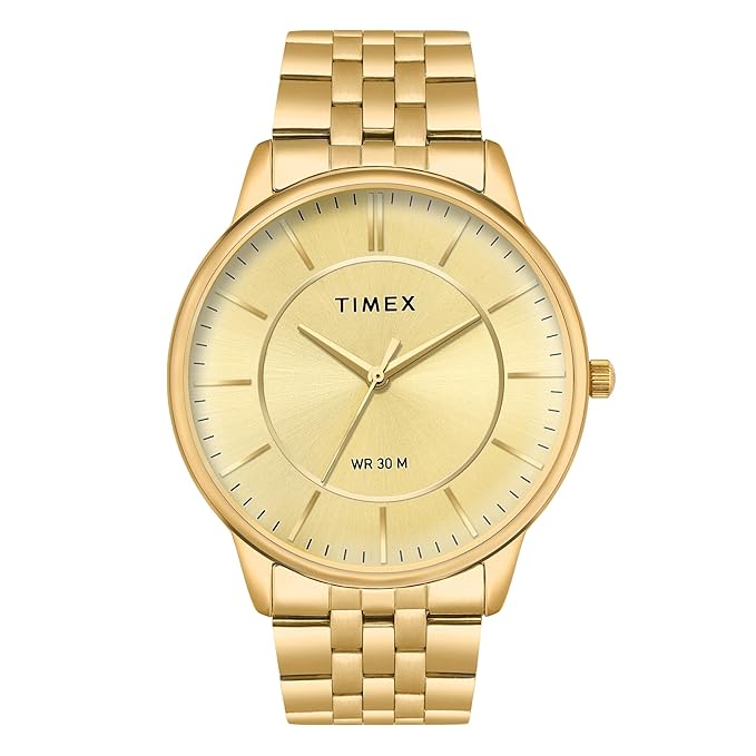 TIMEX Classics Analog Watch for Men with Round Dial & Water Resistant Man's Wrist Watches - TWTG12104