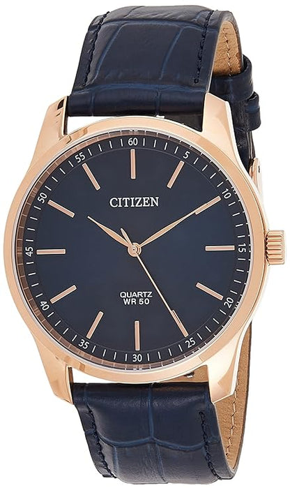 CITIZEN Leather Quartz Analog Blue Dial Men Watch-Bh5003-00L, Blue Band