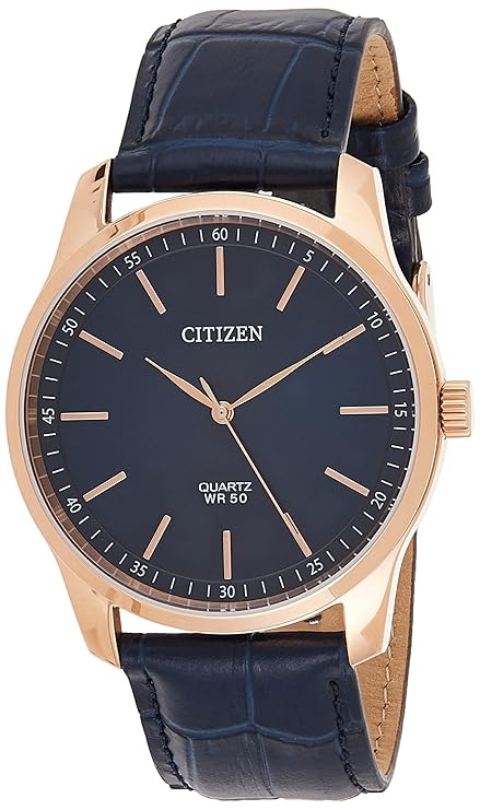 CITIZEN Leather Quartz Analog Blue Dial Men Watch-Bh5003-00L, Blue Band