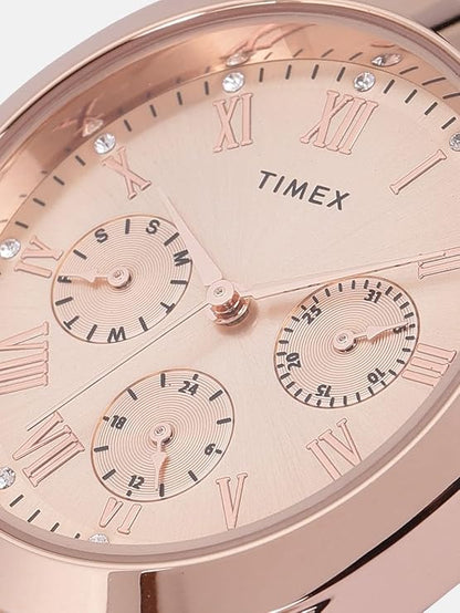 Timex Fashion Rose Gold Dial Women Watch-TW000Q810