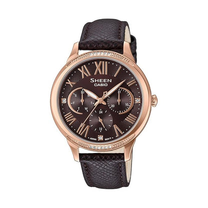 Casio Sheen Analog Brown Dial Women's Watch - SHE-3058PGL-5AUDR(SX202)
