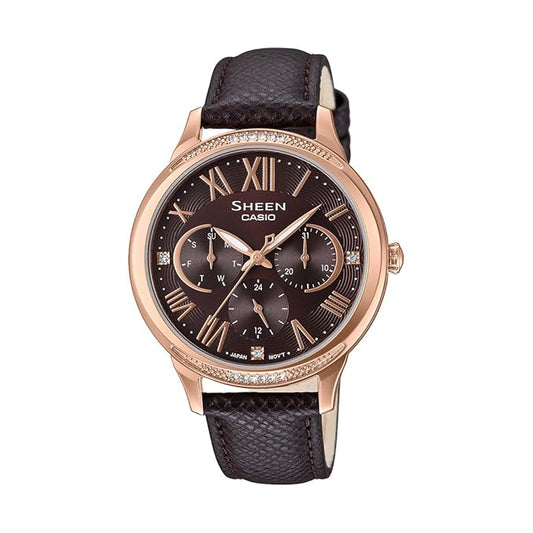 Casio Sheen Analog Brown Dial Women's Watch - SHE-3058PGL-5AUDR(SX202)