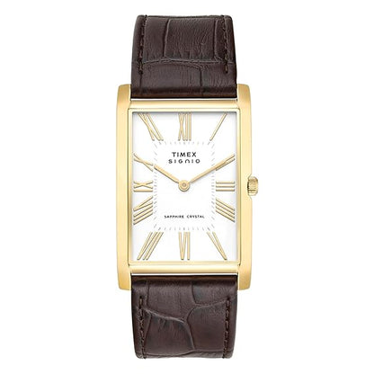 Timex Signio Rectangle 28mm White Dial Analog Men Watch - TWEG34300
