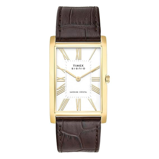 Timex Signio Rectangle 28mm White Dial Analog Men Watch - TWEG34300