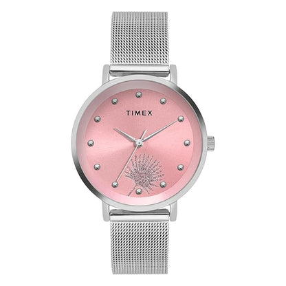 TIMEX Analog Watch for Woman with Round Dial & Water Resistant TWEL12921