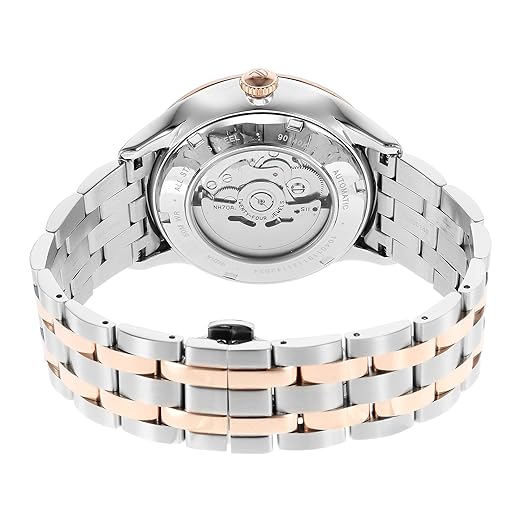Titan Metal Mechanicals Automatic White Dial Two Toned Silver and Rose Gold Stainless Steel Strap Watch for Men - NT90140KM01
