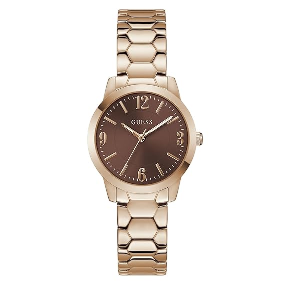 GUESS Round 34mm Brown Dial Analog Women Watch - GW1028L4