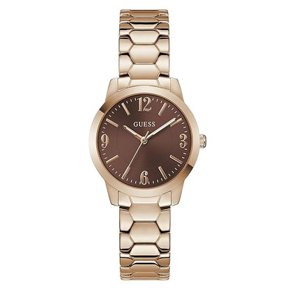 GUESS Round 34mm Brown Dial Analog Women Watch - GW1028L4