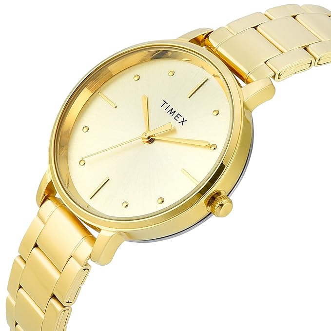 TIMEX Champagne Round Dial Analog Women's Watch - TWEL15829