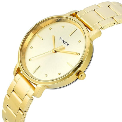 TIMEX Champagne Round Dial Analog Women's Watch - TWEL15829