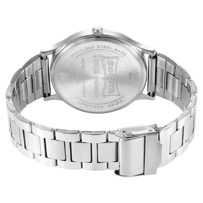 Sonata Aspire Quartz Analog White Dial Stainless Steel Strap Watch for Men nu77105sm12w