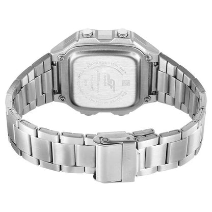 SF Digital Dial Silver Stainless Steel Strap Watch For Unisex NU77134PM01W