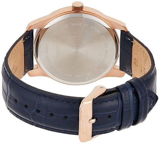 CITIZEN Leather Quartz Analog Blue Dial Men Watch-Bh5003-00L, Blue Band