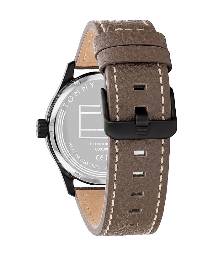 Tommy Hilfiger Quartz Analog with Black Dial Brown Leather Strap Watch for Men - TH1710560