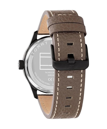 Tommy Hilfiger Quartz Analog with Black Dial Brown Leather Strap Watch for Men - TH1710560