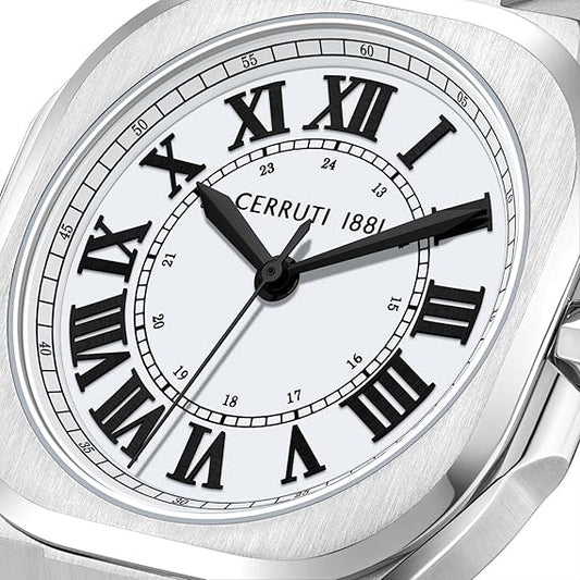 Cerruti FW25 with 3 Hands White Dial Silver Stainless Steel Strap Watch for Men - CECIWGH0042601