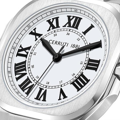 Cerruti FW25 with 3 Hands White Dial Silver Stainless Steel Strap Watch for Men - CECIWGH0042601