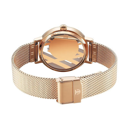Titan Purple Abstract Quartz Analog Rose Gold Stainless Steel Strap for Women-95228WM01
