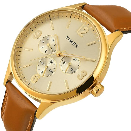 TIMEX Analog Watch for Men with Round Dial & Water Resistant Man's Wrist Watches - TWEG18439