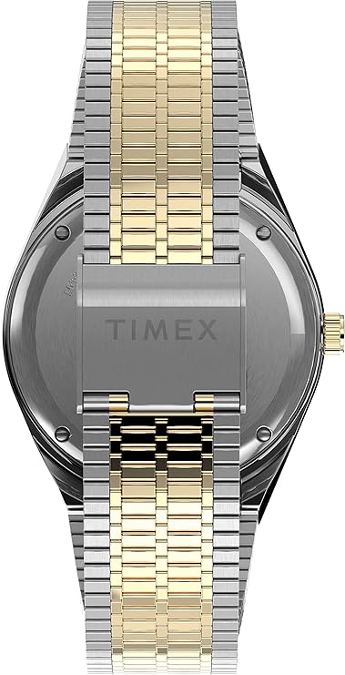TIMEX Diver Inspired Analog Watch for Man with Black Round Dial & Two Tone Stainless Steel Bracelet Band Water Resistant Men's Wrist Watches - TW2V18500U9
