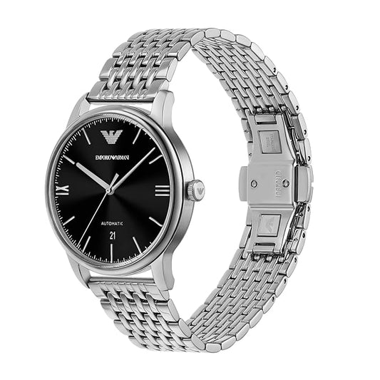 Emporio Armani Stainless Steel Analog Black Dial Men's Watch-AR60081