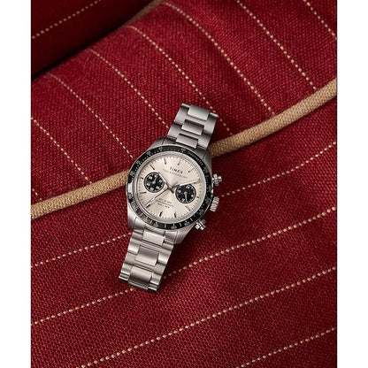 TIMEX Waterbury Heritage Analog Silver Round Dial & Silver Stainless Steel Bracelet Band Water Resistant Men's Wrist Watch - TW2Y19200IK