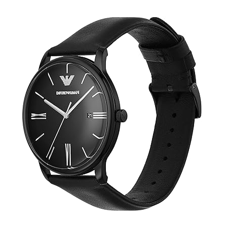 Emporio Armani Leather Analog Black Dial Men Watch AR11573