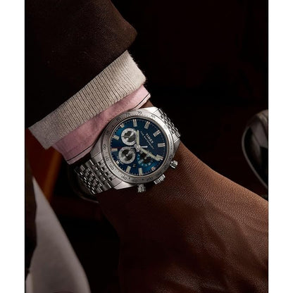 TIMEX Waterbury Traditional Analog Blue Round Dial & Silver Stainless Steel Bracelet Band Water Resistant Men's Wrist Watch - TW2Y18500IK