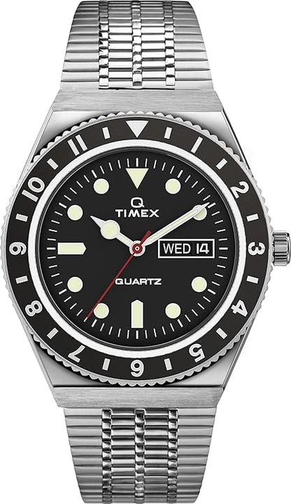 TIMEX Q Diver Inspired Quartz Analog Watch for Men with Stainless Steel Bracelet & Round Case - TW2U61800U9